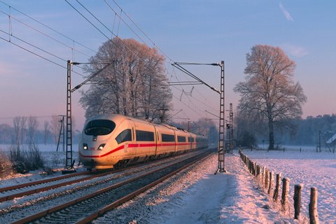 ICE train in snow