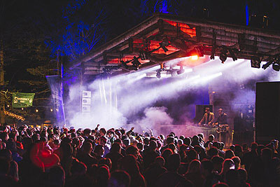 Snowbombing festival by train